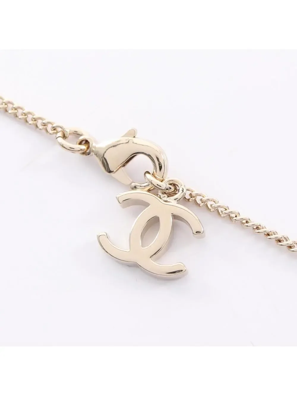 Chanel Cc Logo Pendant Necklace Gold- #244065C14B